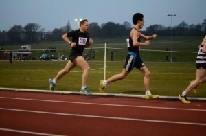 Jamie running on the track
